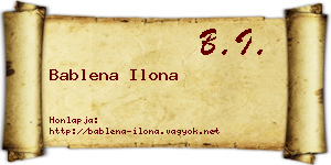 Bablena Ilona névjegykártya