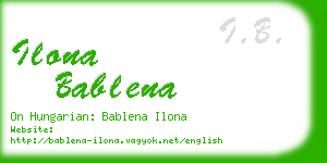 ilona bablena business card
